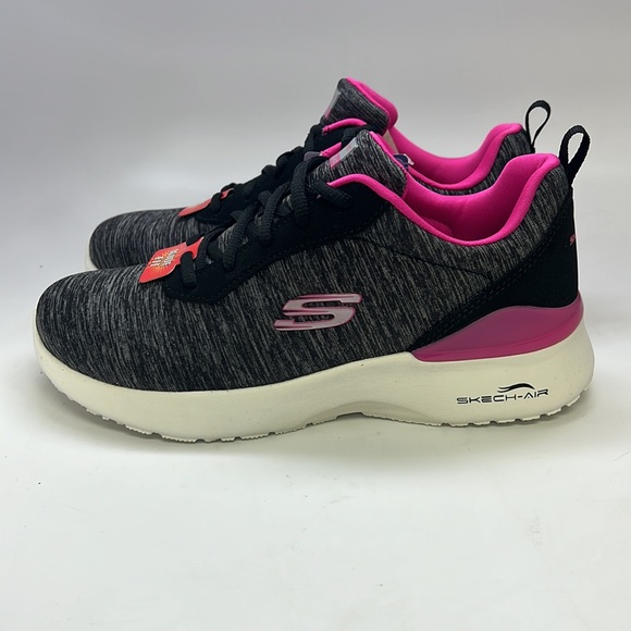 Skechers Women’s Skech-Air Dynamite Paradise Waves Sneaker, Black/Pink, 7 - Picture 3 of 7